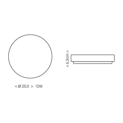 LED Kopalniška stropna svetilka LIRA LED/12W/230V 4000K pr. 25 cm IP44 črna