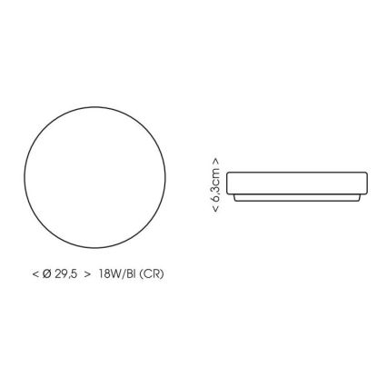 LED Kopalniška stropna svetilka LIRA LED/18W/230V 4000K pr. 29,5 cm IP44 črna