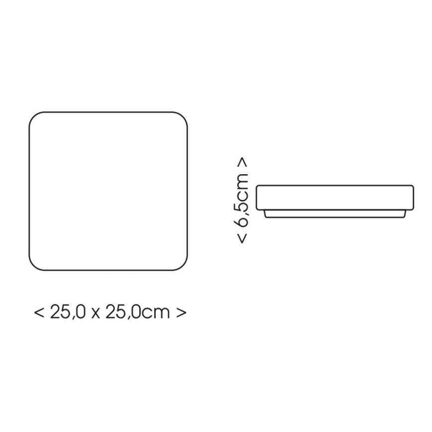 LED Kopalniška stropna svetilka LUKY LED/12W/230V 4000K 25x25 cm IP44 bela