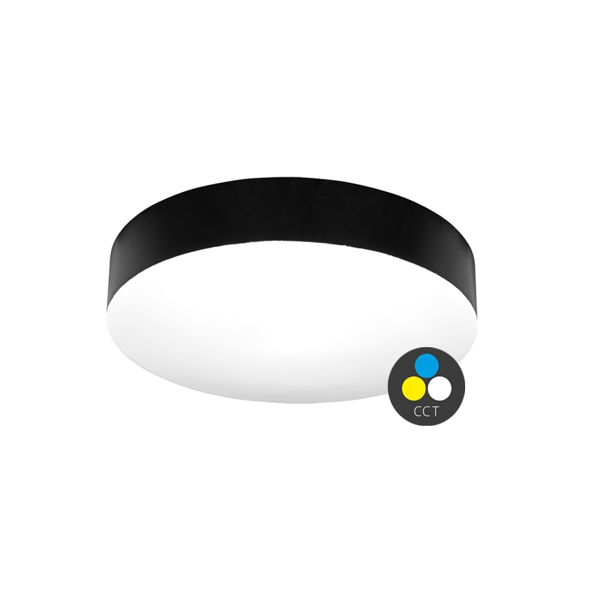 LED Kopalniška stropna svetilka MAKARON LED/24W/230V 3000/4000/6000K pr. 30 cm IP44 črna