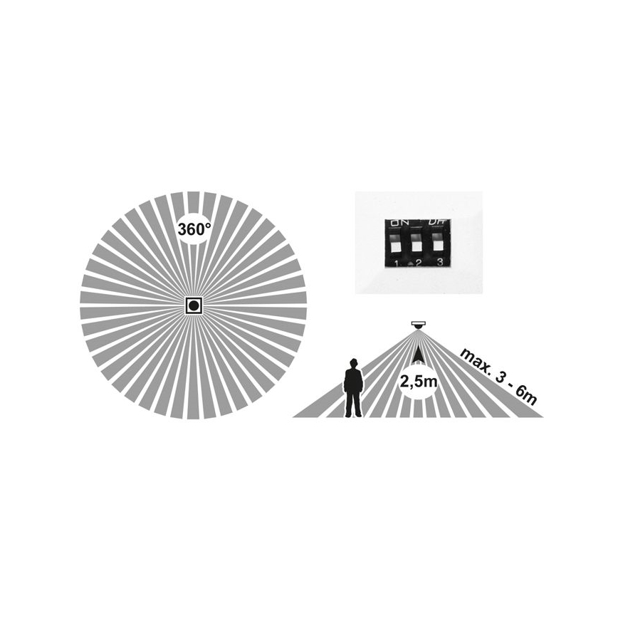 LED Zatemnitvena vgradna svetilka s senzorjem LEXA LED/6/12/18W/230V 3000/4000/6000K pr. 22,5 cm bela