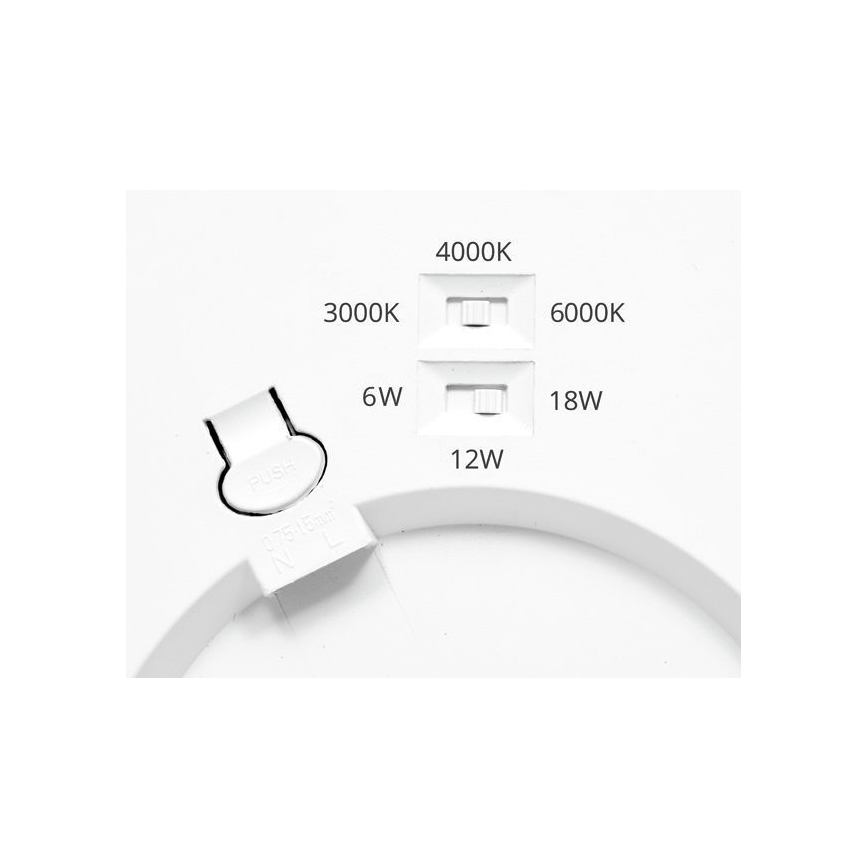 LED Zatemnitvena vgradna svetilka s senzorjem LEXA LED/6/12/18W/230V 3000/4000/6000K pr. 22,5 cm bela