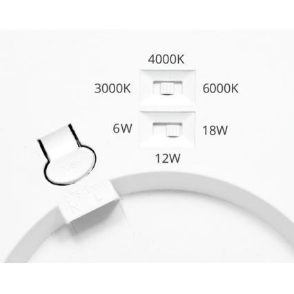 LED Zatemnitveni panel s senzorjem LEXA LED/6/12/18W/230V 3000/4000/6000K pr. 22,5 cm črna