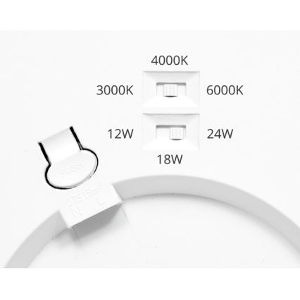 LED Zatemnitveni panel LEXA LED/12/18/24W/230V 3000/4000/6000K pr. 30 cm bela