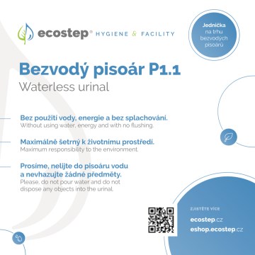 EcoStep 100002 - Informacijska tablica za pisoar brez vode P1.1 CZ/ENG
