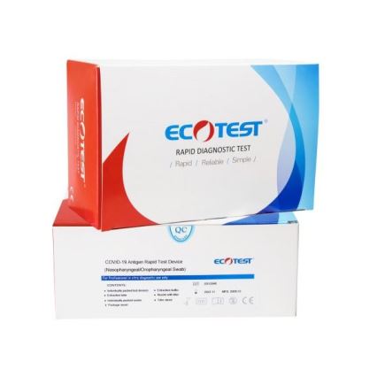 ECOTEST RAPID - Antigenski hitri test COVID-19, paket 20 kom.