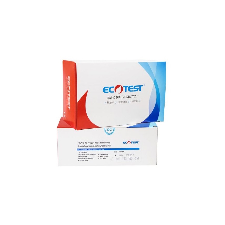 ECOTEST RAPID - Antigenski hitri test COVID-19, paket 20 kom.