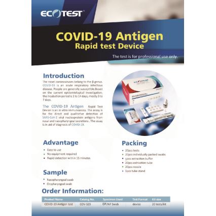 ECOTEST RAPID - Antigenski hitri test COVID-19, paket 20 kom.