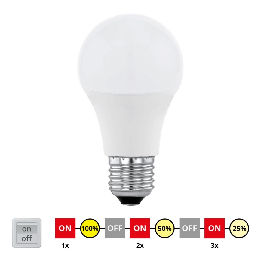 EGLO 11562 - LED Žarnica ciklično zatemnitvena E27/10W/230V - STEPDIMMING nevtralna