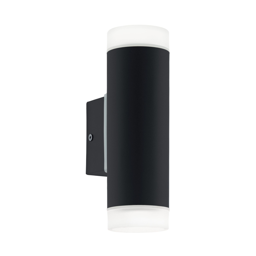 Eglo 13709 - LED zunanja stenska svetilka RIGA 2xGU10/4,6W/230V IP44 črna