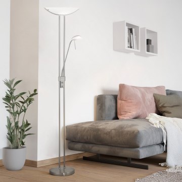 Eglo 25869 - Zatemnjevalna stoječa svetilka BAYA 1xR7s/230W/230V + 1xG9/33W matni krom