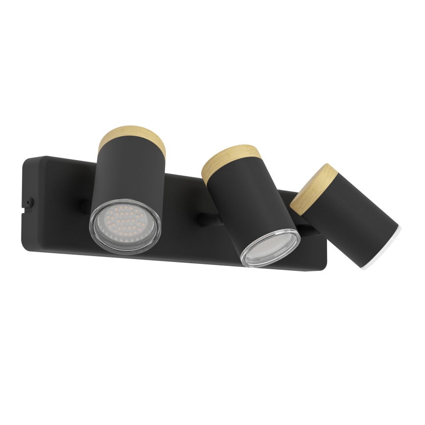 Eglo - Kopalniško točkovno svetilo 3xGU10/3W/230V IP44 črna/bež