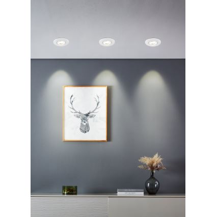 Eglo - Komplet 10x LED vgradna stropna svetilka LED/4,9W/230V 2700/4000/6500K premer 9 cm bela
