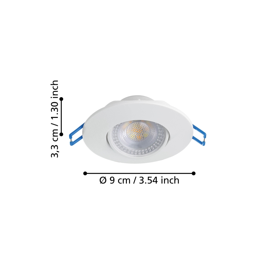 Eglo - Komplet 10x LED vgradna stropna svetilka LED/4,9W/230V 2700/4000/6500K premer 9 cm bela