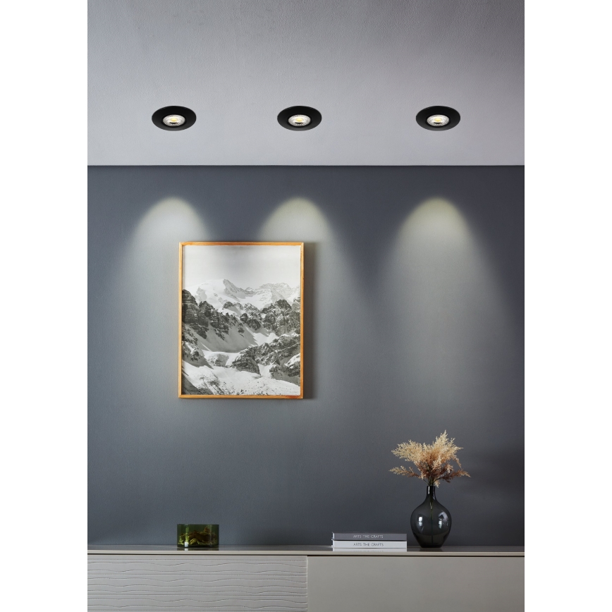 Eglo - Komplet 5x LED vgradnih stropnih svetilk LED/4,9W/230V 2700/4000/6500K, premer 9 cm, črna