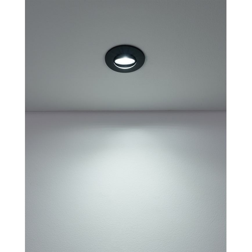 Eglo - komplet 7x LED vgradnih stropnih svetilk LED/4,9W/230V 2700/4000/6500K premer 9 cm črna