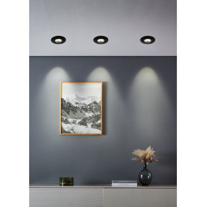 Eglo - Komplet 10x LED vgradnih stropnih svetilk LED/4,9W/230V 2700/4000/6500K premer 9 cm črna
