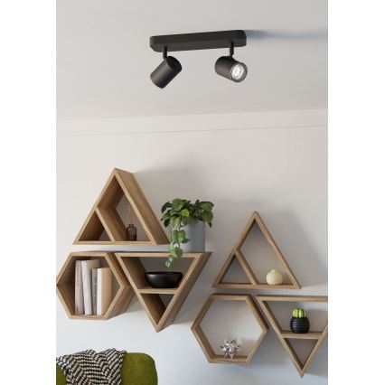 Eglo - Kopalniško točkovno svetilo 2xGU10/5W/230V IP44 črno