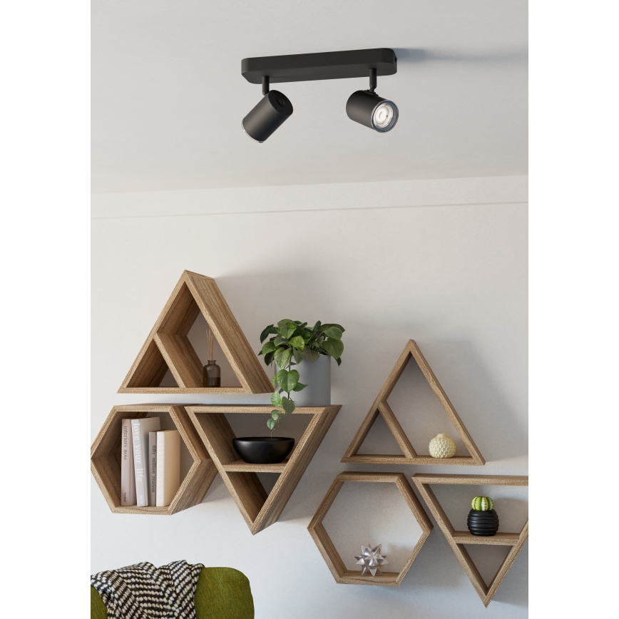 Eglo - Kopalniško točkovno svetilo 2xGU10/5W/230V IP44 črno