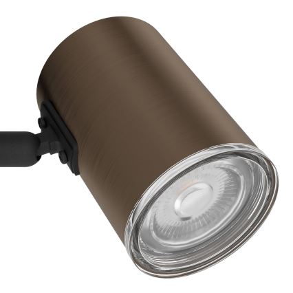 Eglo - Kopalniško stensko točkovno svetilo 1xGU10/5W/230V IP44 črno/rjavo