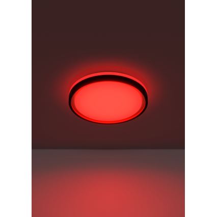 Eglo 300684 - LED RGBW zatemnljivo stropno svetilo MALERAMARA-Z LED/14W/230V 2700-6500K premer 35,7 cm črna/zlata + daljinski upravljalnik