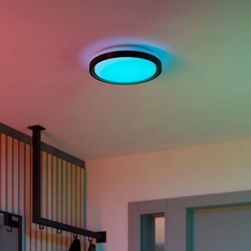 Eglo 300684 - LED RGBW zatemnljivo stropno svetilo MALERAMARA-Z LED/14W/230V 2700-6500K premer 35,7 cm črna/zlata + daljinski upravljalnik