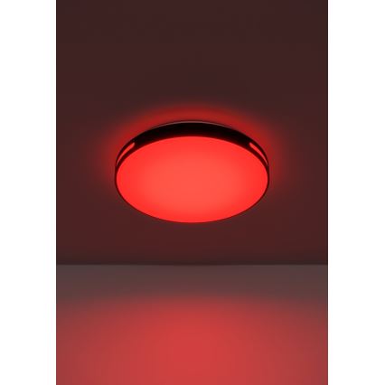 Eglo 300687 - LED RGBW stropna svetilka MONTEGRANARO-Z z možnostjo zatemnitve LED/18,5W/230V 2700-6500K premer 39,4 cm črna + z daljinskim upravljalnikom