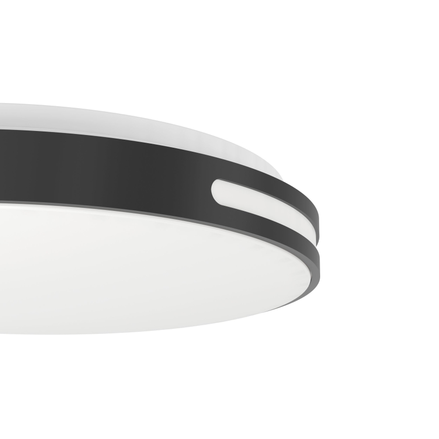 Eglo 300687 - LED RGBW stropna svetilka MONTEGRANARO-Z z možnostjo zatemnitve LED/18,5W/230V 2700-6500K premer 39,4 cm črna + z daljinskim upravljalnikom