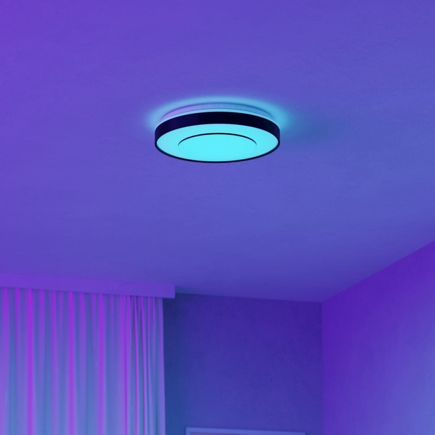 Eglo 300688 - LED RGBW zatemnljivo stropno svetilo MONTERIGGIONI-Z LED/18,5W/230V 2700-6500K premer 38,4 cm črna + daljinski upravljalnik