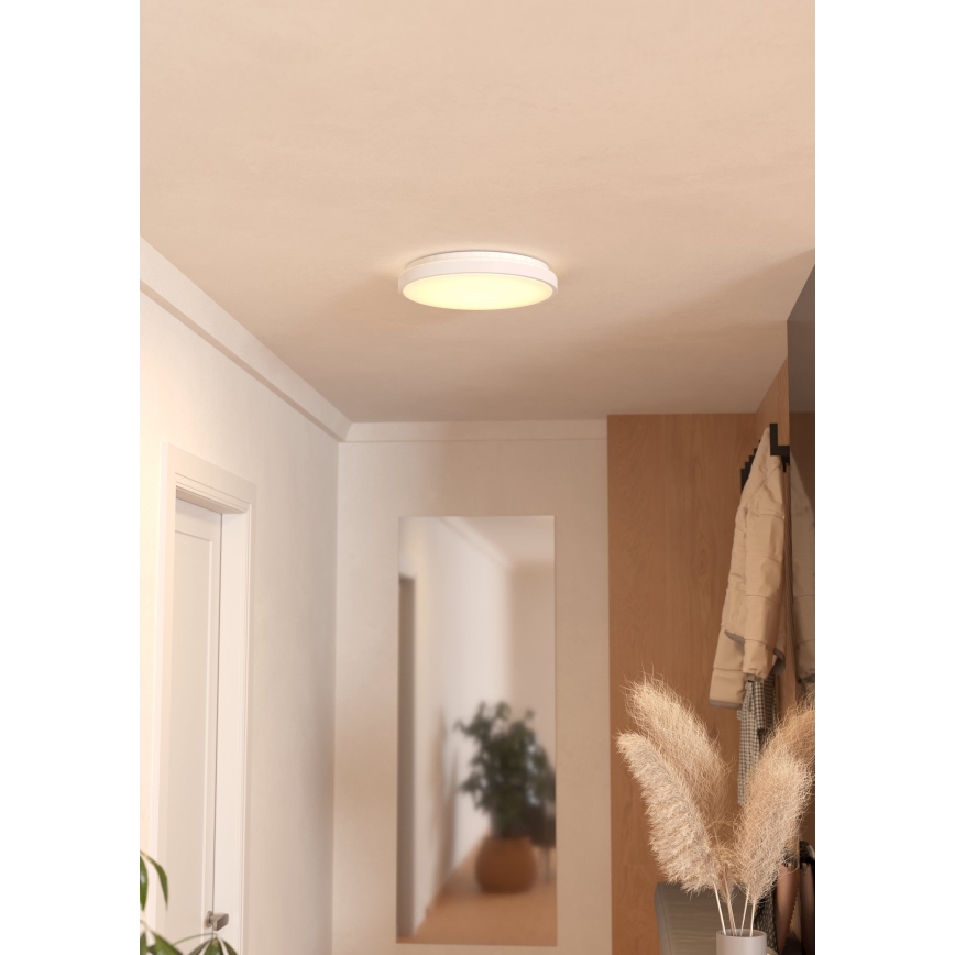 Eglo 300689 - LED RGBW stropna svetilka MONTARELLINO-Z, z možnostjo zatemnitve, LED/18,5W/230V 2700-6500K Ø 38,7 cm, bela + daljinski upravljalnik