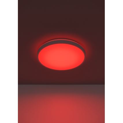 Eglo 300689 - LED RGBW stropna svetilka MONTARELLINO-Z, z možnostjo zatemnitve, LED/18,5W/230V 2700-6500K Ø 38,7 cm, bela + daljinski upravljalnik