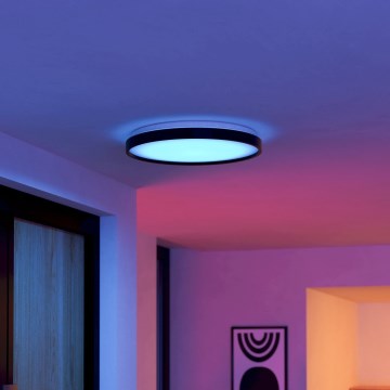 Eglo 300692- LED RGBW zatemnljivo stropno svetilo MOZONCILLO-Z LED/28,3W/230V 2700-6500K premer 48,4 cm črna + daljinski upravljalnik