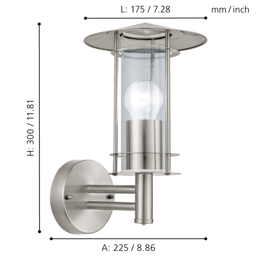 Eglo - Zunanja svetilka 1xE27/60W/230V IP44