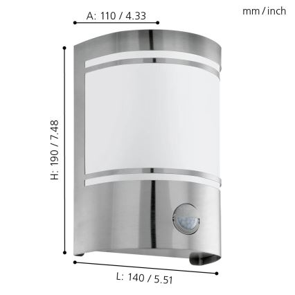 Eglo - Zunanja svetilka 1xE27/40W IP44