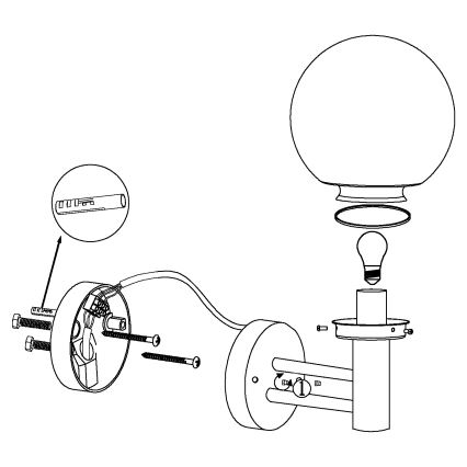 Eglo - Zunanja svetilka E27/60W/230V IP44