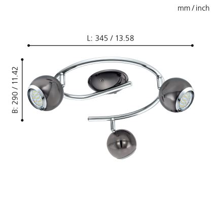 Eglo - LED Reflektor 3xGU10/3W LED