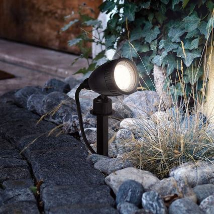 Eglo 31028 - Komplet 3x LED RGBW zunanjih svetilk NEMA-C 1xGU10/5W/230V 2700-6500K IP44 črna + daljinski upravljalnik