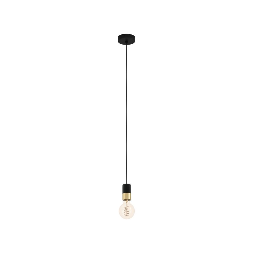Eglo - Lestenec na vrvici 1xE27/40W/230V črna/zlata