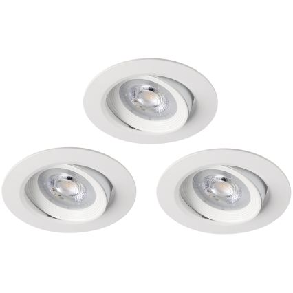 Eglo 31162 - KOMPLET 3x LED zatemnljivo vgradno stropno svetilo SARTIANO LED/3,5W/230V IP23 bela