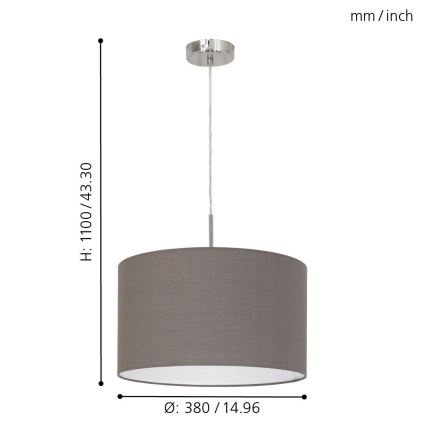 Eglo - Lestenec na vrvici E27/60W/230V