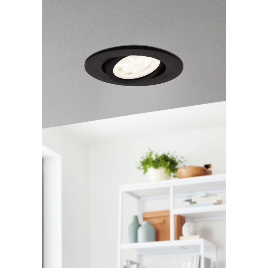 Eglo 31695 - LED RGBW Zatemnitvena vgradna svetilka SALICETO-Z LED/4,7W/230V 2700-6500K črna