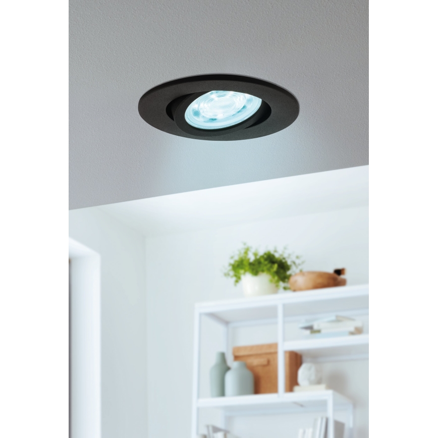 Eglo 31695 - LED RGBW Zatemnitvena vgradna svetilka SALICETO-Z LED/4,7W/230V 2700-6500K črna