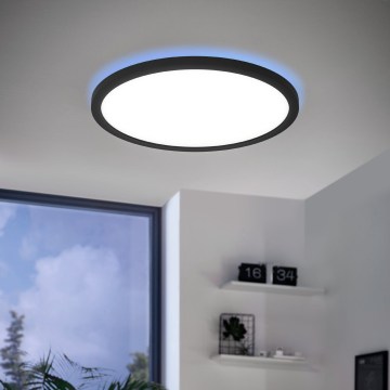 Eglo 31703 - LED RGBW zatemnjiva stropna svetilka ROVITO-Z LED/14,6W/230V 2700-6500K premer 29,5 cm črna