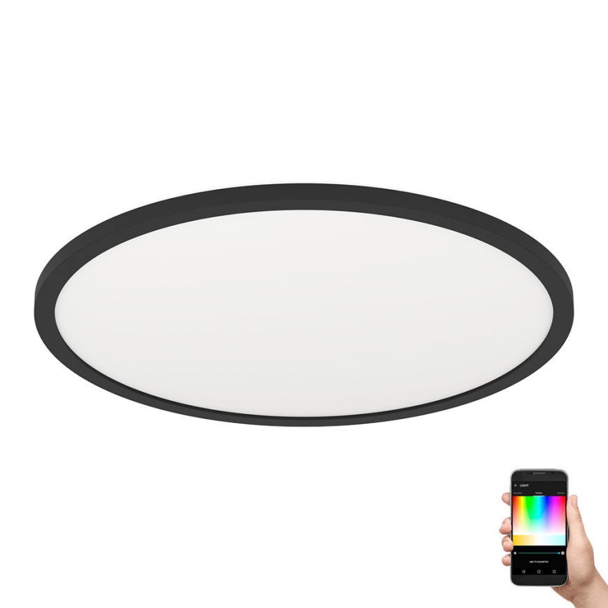 Eglo 31704 - LED RGBW zatemnjivo stropno svetilo ROVITO-Z 1xLED/16,5W/230V 2700-6500K premer 42 cm črna