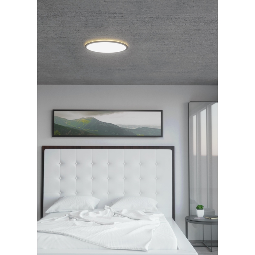 Eglo 31704 - LED RGBW zatemnjivo stropno svetilo ROVITO-Z 1xLED/16,5W/230V 2700-6500K premer 42 cm črna