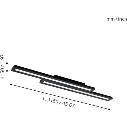 Eglo 31715 - LED RGBW Zatemnitvena stropna svetilka SALITERAS-Z LED/20,4W/230V 2700-6500K črna