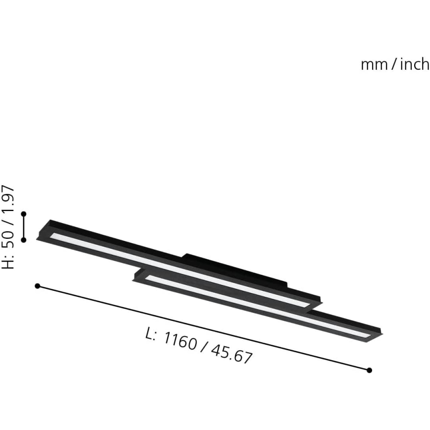 Eglo 31715 - LED RGBW Zatemnitvena stropna svetilka SALITERAS-Z LED/20,4W/230V 2700-6500K črna