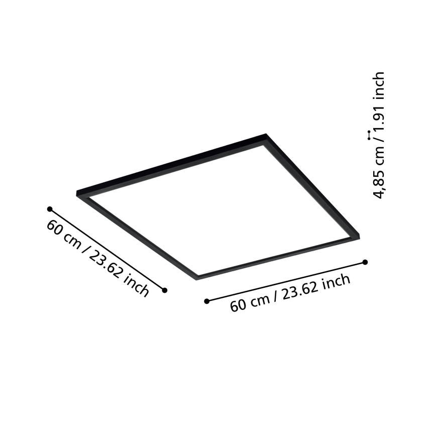 Eglo 31725 - LED Zatemnitvena stropna svetilka SALOBRENA-Z LED/33W/230V 2700-6500K črna