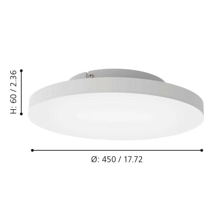 Eglo 31728 - LED RGBW Zatemnitvena stropna svetilka TURCONA-Z LED/22,4W/230V 2700-6500K bela