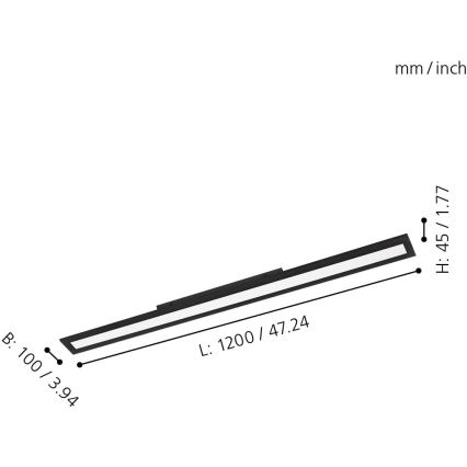 Eglo 31739 - LED Zatemnitvena stropna svetilka SALOBRENA-Z LED/33,5W/230V 2700-6500K črna